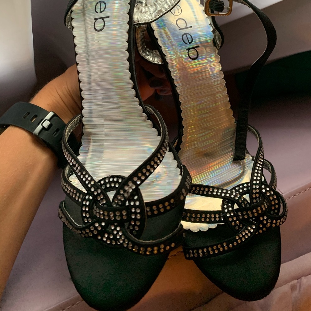 Black Sparkle Heels